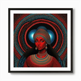 Woman In Red 2 Art Print