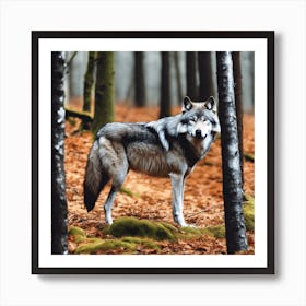 Wolf In The Forest 31 Art Print