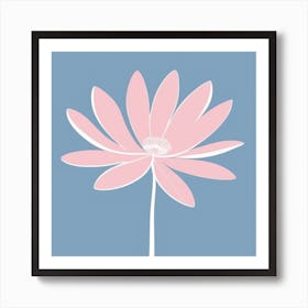 A White And Pink Flower In Minimalist Style Square Composition 520 Art Print