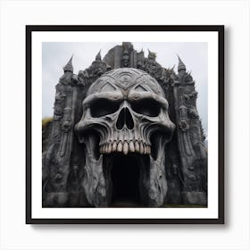 Castle Grey Skull Art Print