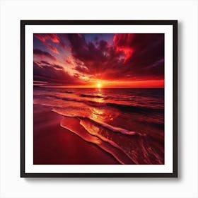 Sunset On The Beach 563 Art Print