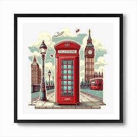 London Telephone Booth Art Print