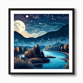 Night Landscape Art Print