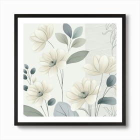 Leonardo Phoenix A Serene Illustration Of Japandiinspired Flor 0 (1) Art Print