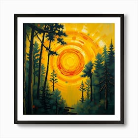 Sunset In The Forest 10 Art Print