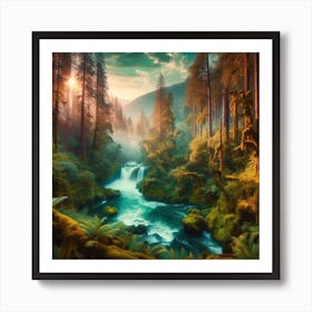 River In The Forest Art Print