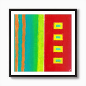 Bold Colorful Trendy Abstract Painted Design Art Print