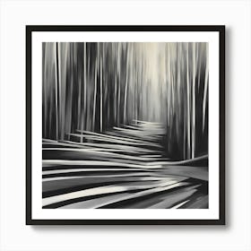 'Black And White Forest' Art Print