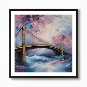 Stormy Day By The Bridge Poster