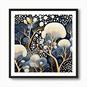 Trees In The Night Art Print