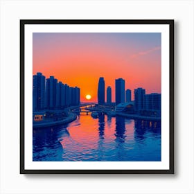 Sunset In Dubai 1 Art Print