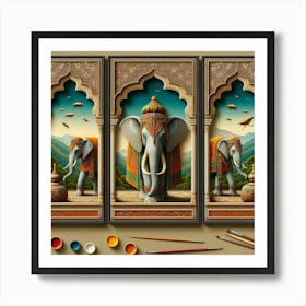 Three Elephants 1 Art Print