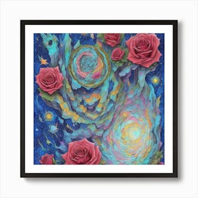 Roses In The Sky Art Print