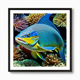 Blue Coral Fish 2 Art Print