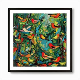 Birds In The Forest Art Print