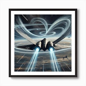 A High Tech Sci Fi Scene Showing A Starfighter N Art Print