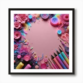 Colorful Craft Supplies Poster