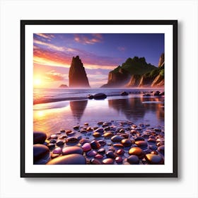 Sunset On The Beach 2 Art Print