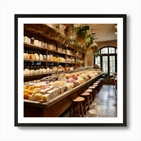 A Serene Italian Cheese Shop That Feels Like A Hidden Sanctuary For Cheese Aficionados Art Print