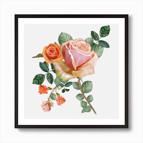 Heirloom Roses Bouquet Art Print