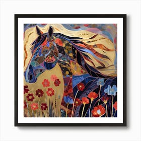 Patchwork Quilted Horse 1 Art Print