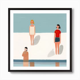 Tiny People At The Pool Illustration 7 Art Print