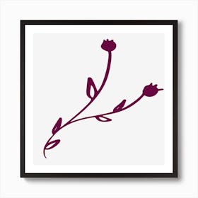 Flowers On A Black Background Art Print