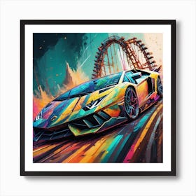 Lambo Coaster 2 Art Print