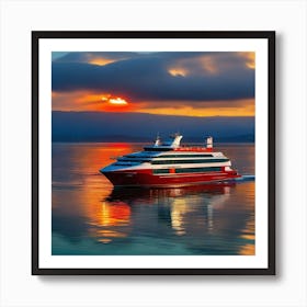 Sunset Cruise Ship 35 Art Print
