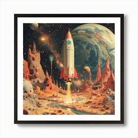 Space Rocket 1 Art Print