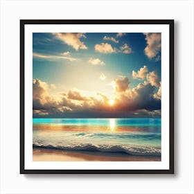 Sunset On The Beach 669 Art Print