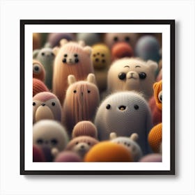 Group Of Knitted Animals Art Print