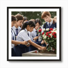 The female students mourn their professor Poster