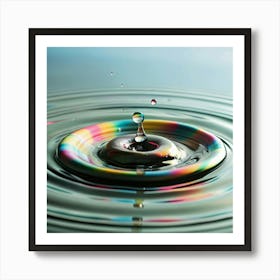 Rainbow Water Drop Art Print