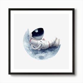 Astronaut Sleeping On The Moon Art Print