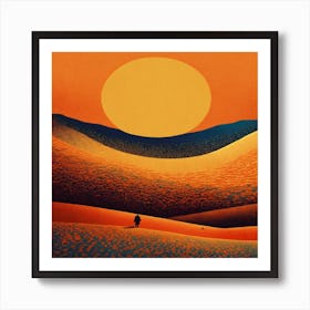 Sunset In The Desert 1 Art Print