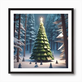 Christmas Tree In The Forest 103 Art Print