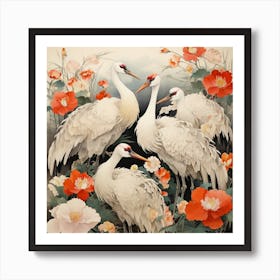 Four Cranes Art Print