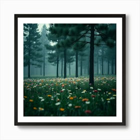 Foggy Forest Affiche