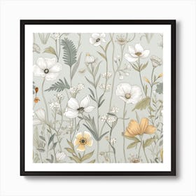 Minimalist William Morris Meadow Flowers Art Print