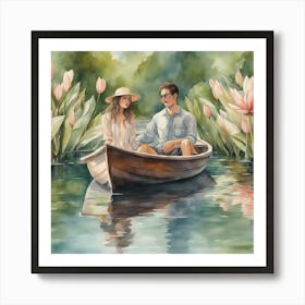 Couple In A Boat 3 Poster