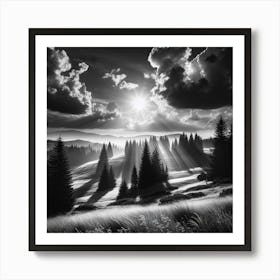 Black And White Landscape 5 Art Print