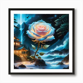 Rose In The Night Art Print