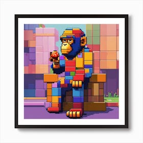 Rubics Monkey Art Print