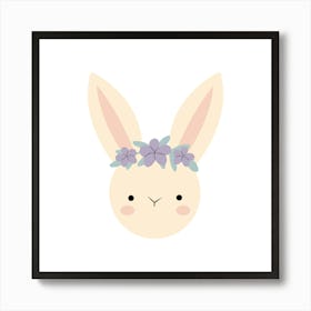 Cute rabbit face 1 Art Print