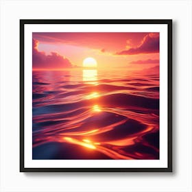 Sunset Over The Ocean Art Print