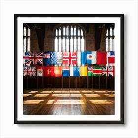 A Collection Of Intricately Designed Global Country Flags Aligned Neatly In A Grid With Each Flag (2) Art Print