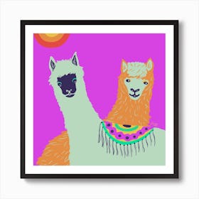 Llamas Art Print