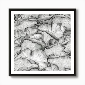 Mushrooms Seamless Pattern Art Print