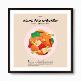 Kung Pao Chicken Square Art Print